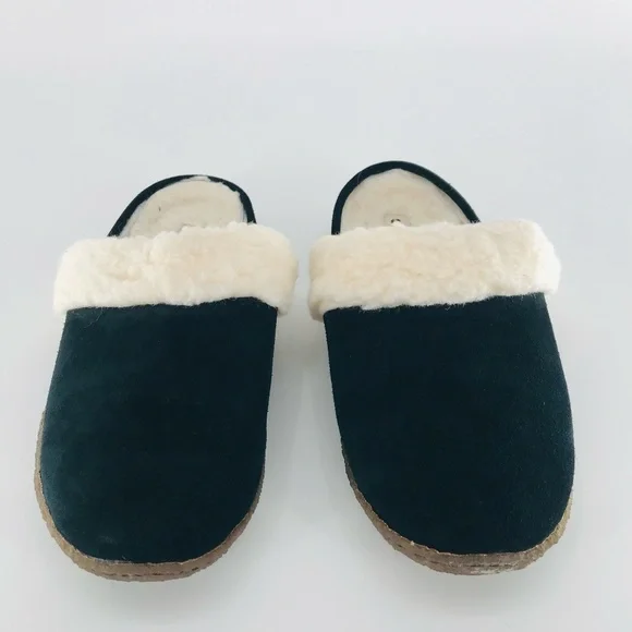 Sorel Women's Nakiska Suede Slide Slippers in Black Size 12 - Picture 1 of 6
